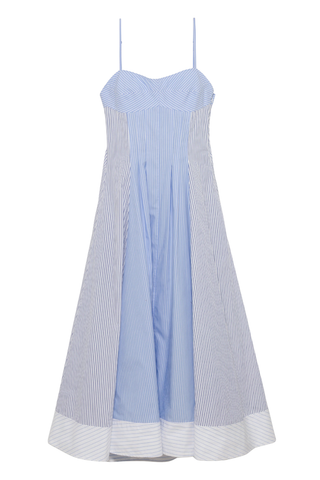 Chamberlain Cotton Midi Dress | Periwinkle Multi Stripe