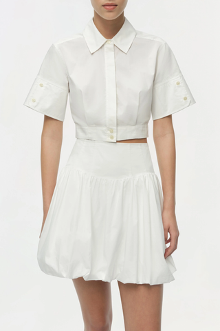 Pippa Bubble Mini Skirt | White