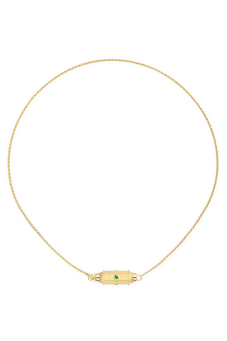Micro Coco Emerald Locket Necklace | 37cm