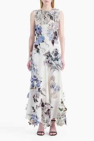 Carrol Dress | Ivory Applique Flowers
