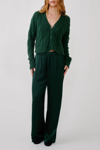 Brynn High Rise Pull On Wide Leg Pant | Hunter Green