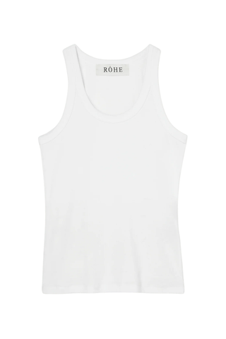 Scoop-Neck Rib Top | Optic White