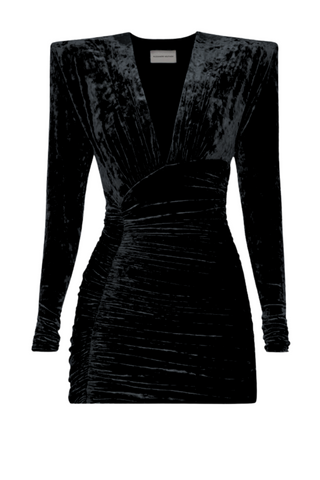 V Neck Velvet Mini Dress | Black Valentines Austin V Neck Velvet Mini Dress | Black Valentines Austin