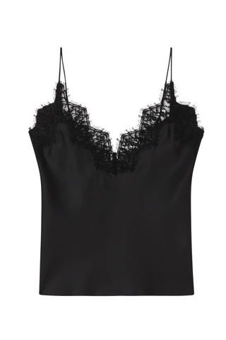 Silk Lace Camisole Top | Black