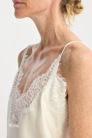 Silk Lace Camisole Top | Cream