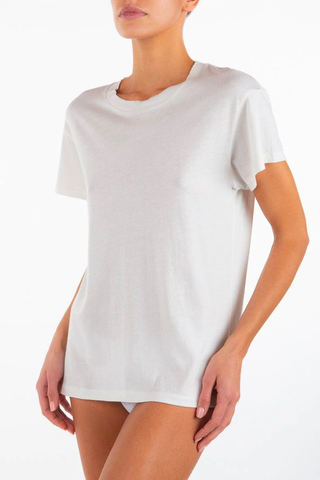Short Sleeve Boyfriend T Shirt | Ivory