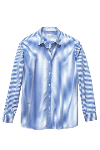 The Hutton Collared Shirt | White/Royal Blue