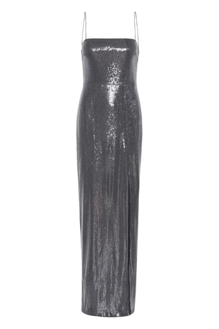 Sequin Maxi Slit Dress | Black