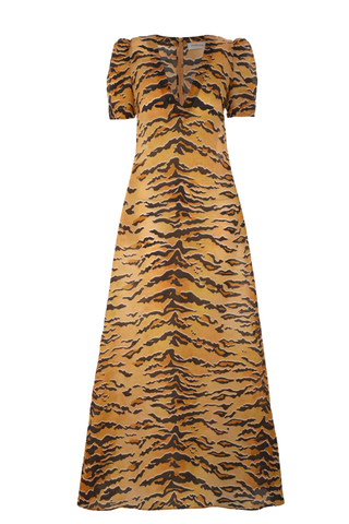 Matchmaker Short Sleeve Maxi Dress | Tan Tiger