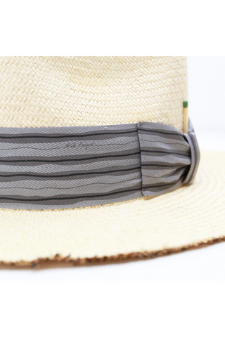 #648- Dark Lines Straw Hat