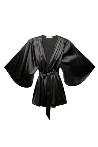 Angel Sleeve Robe- Black