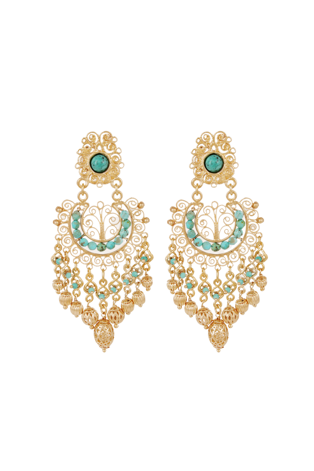 Gold and Turquoise Dangle Earrings – Valentines Austin