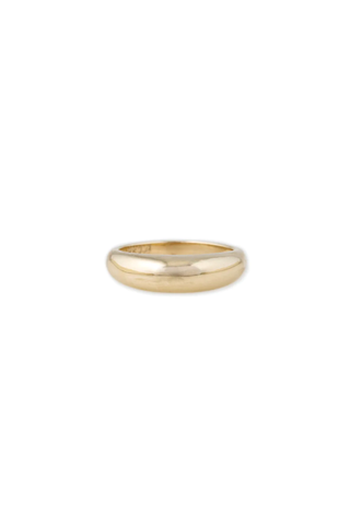 Smooth Thin Dome Ring | Yellow Gold