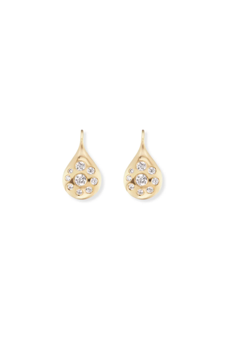 Small Petal Drop Earrings | Diamond Rounds
