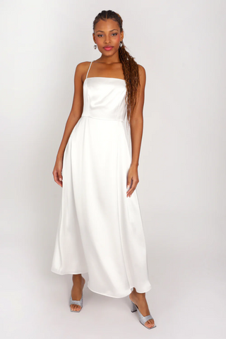 Satin Emma Heart Dress | White