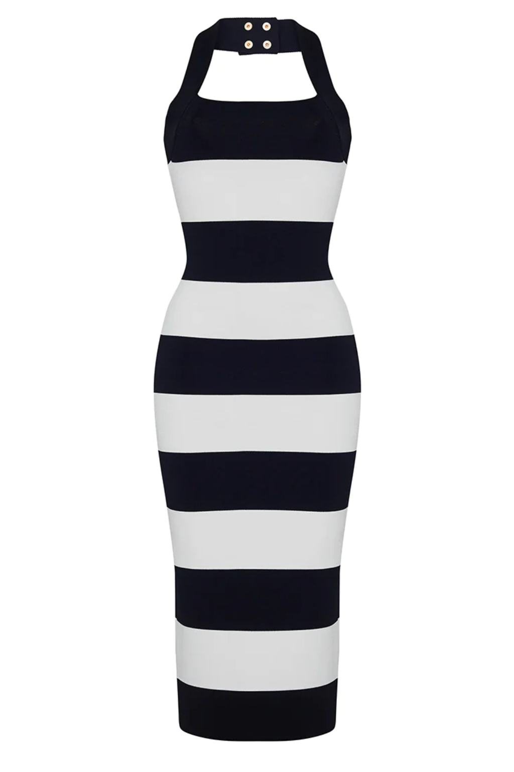 Misha Dress | Black White Awning Stripe – Valentines Austin