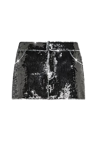 "Stardust" Sequins Mini Skirt | Noir