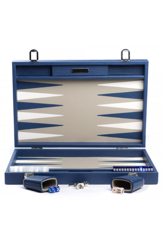 Large Backgammon Case | Blue Buffalo Leather