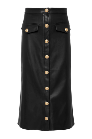 Milann Faux Leather Skirt | Black