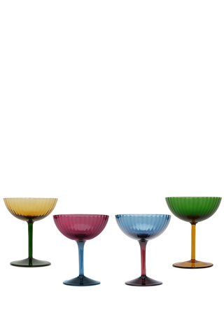 Champagne Coupe Set Of 4 Rainbow Mix