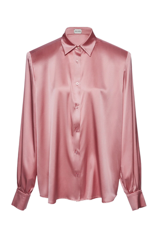 Classic Silk Shirt | Pink