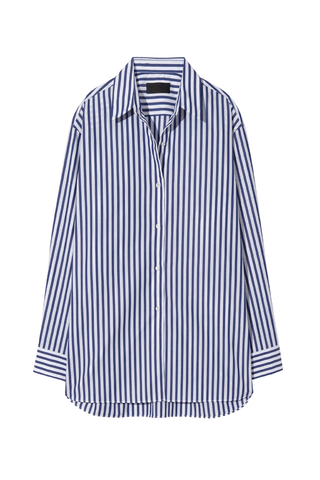 Yorke Shirt Large | Dark Navy/ White Stripes