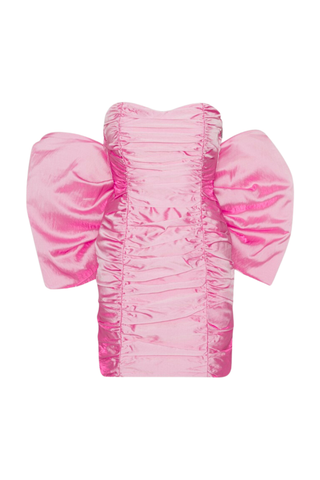 Sheer Satin Bow Dress | Cameo Pink