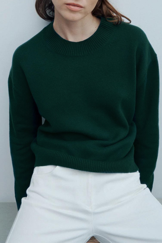 Boy Crew Sweater in Cashmere | Forest