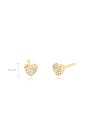 14KY Baby Diamond Heart Stud Earring