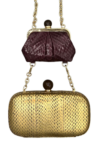 Double Trouble Coin/Clutch in Burgundy & Gold