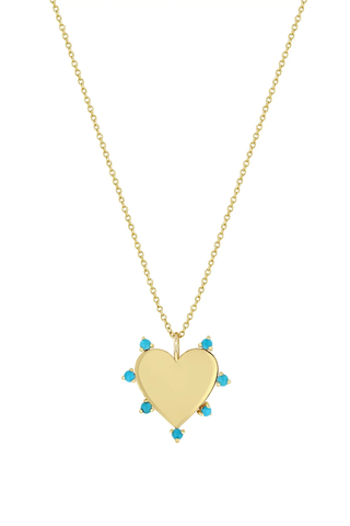 Medium Turquoise Heart Pendant Necklace
